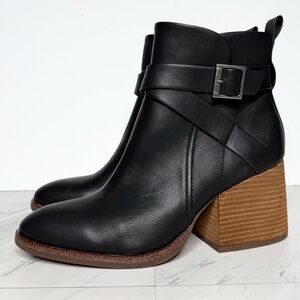 Korks Kork Ease Joelle Black Stacked Heel Bootie 10M